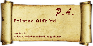 Polster Alárd névjegykártya